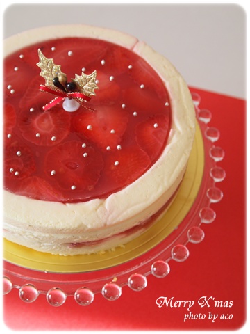 苺とホワイトチョコのクリスマスケーキ 横浜アイシングクッキー シュガー教室 Acorne アコルネ