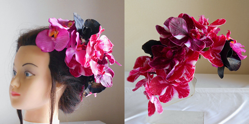 ４種類の胡蝶蘭の成人式髪飾り