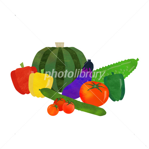 エコでナチュラルな自然イラスト素材 夏野菜 のイラスト素材