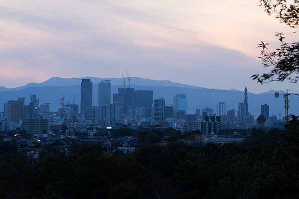 平和公園から見る名古屋駅方面風景